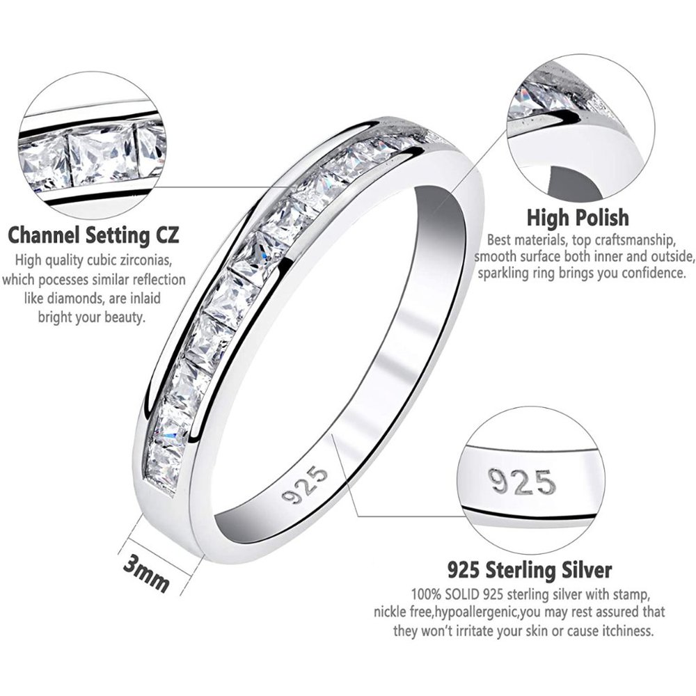 π 0.8ctw CZ Eternity Ring β 925 Sterling Silver π - Picture 4 of 6